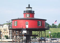 [photo, Seven-Foot Knoll Lighthouse (Historic Ships in Baltimore), Inner Harbor, Baltimore, Maryland]