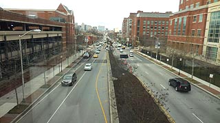 [photo, Orleans St. (looking west from Johns Hopkins Hospital), Baltimore, Maryland]
